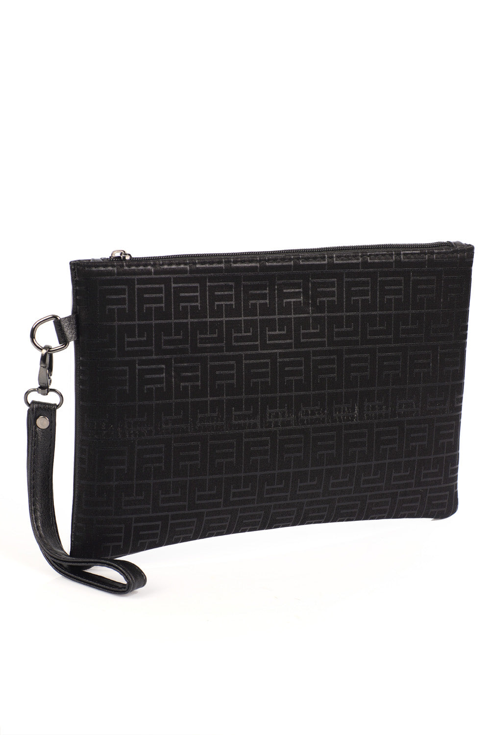 Saten Labirent Desenli Paris Kadın Clutch Çanta